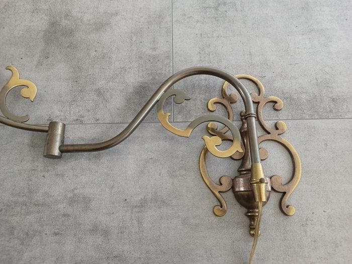 Lampe murale - Laiton - Applique murale avec bras pivotant, Antiquités & Art, Curiosités & Brocante
