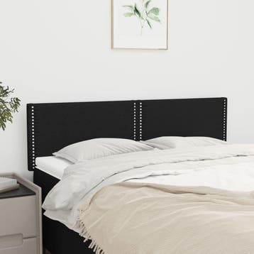 vidaXL Hoofdborden 144x5x78/88 cm stof zwart, Verzenden, Nieuw