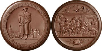 Braune Porzellanmedaille ohne Jahr (1949) Porzellanmedail..., Verzenden