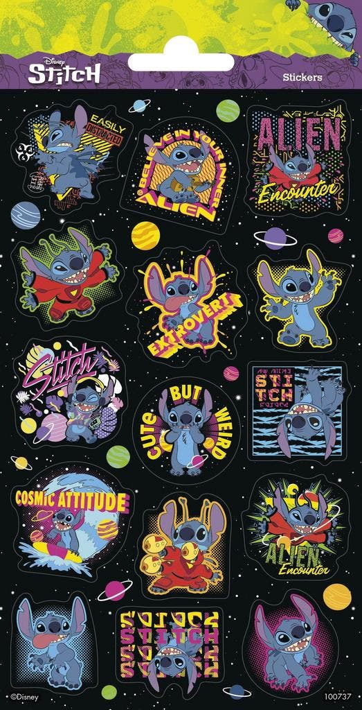 Disney Stickers Stitch Glitter, Hobby en Vrije tijd, Feestartikelen, Nieuw, Verzenden