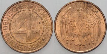 4 Reichspfennig 1932 D Kleinmunten Weimarer Republik Weim..., Verzenden, België