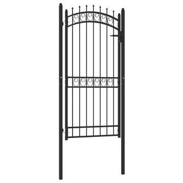 vidaXL Poort met speerpunten 100x200 cm staal zwart, Verzenden, Nieuw