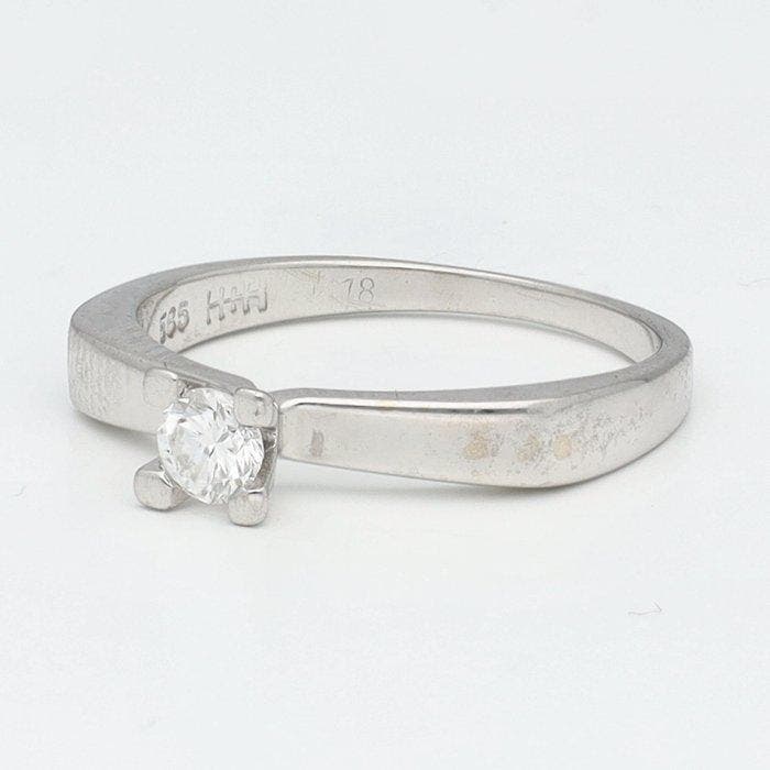 Bague - 14 carats Or blanc Diamant (Naturelle), Bijoux, Sacs & Beauté, Bagues