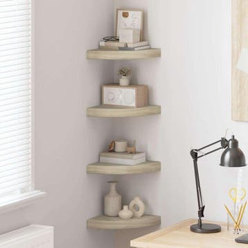 vidaXL Hoekschappen zwevend 4 st 25x25x3,8 cm MDF, Verzenden