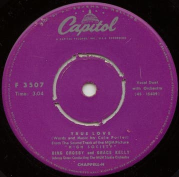 Bing Crosby - True Love / Well Did You Evah?, Verzenden