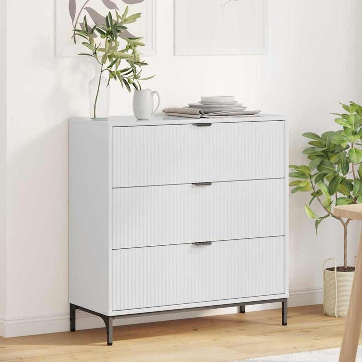 vidaXL Dressoir met lade Hoogglans wit 79,5 x 33 x 82 cm, Huis en Inrichting, Kasten | Dressoirs, Nieuw, Verzenden