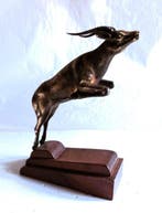 sculptuur, Corzo - 40 cm - Brons en hout - 1930, Antiek en Kunst