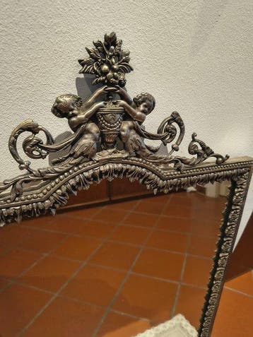 lavorazione artigianale - Spiegel - Zinklegering - spiegel, Antiek en Kunst