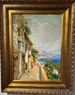Carlo Brancaccio (1861-1920) - Veduta della costiera, Antiquités & Art, Art | Peinture | Classique