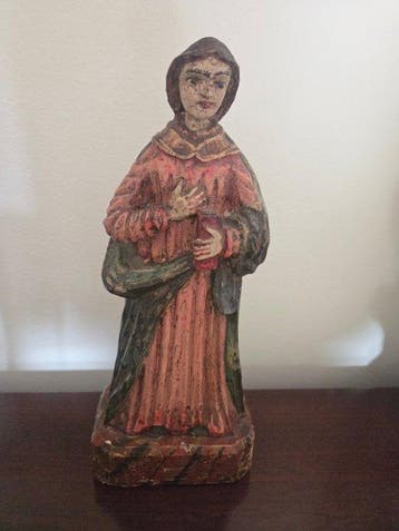 Beeldje, Saint Jean - 24 cm - 24 cm - Polychroom hout