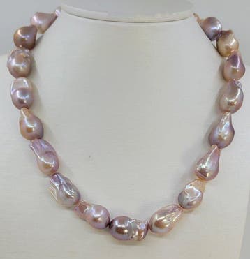 Sans prix de réserve - Collier Perles Edison baroque rose de
