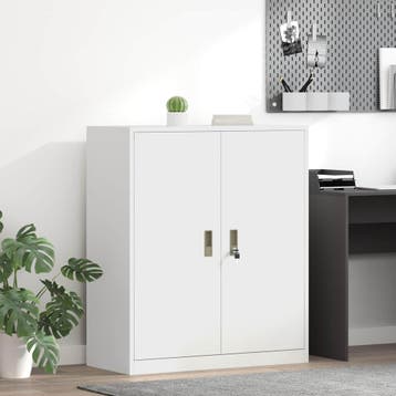 vidaXL Opbergkast Wit 90 x 40 x 105 cm Staal, Verzenden, Nieuw