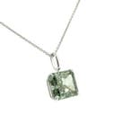 Collier - 14 carats Or blanc - 5.03ct. tw. Vert Diamant, Bijoux, Sacs & Beauté, Colliers
