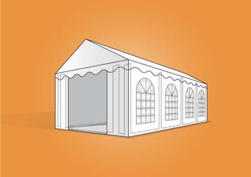 Ambisphere | tent 5x8m WIT/GRIJS Feesttent-Partytent, Nieuw, Partytent