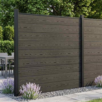 vidaXL Hekset 3 pcs 526 x 186 cm WPC en Aluminium Zwart, Verzenden