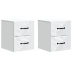 vidaXL Muurbevestigde Nachttafel met lade 2 pcs Wit 34,5 x, Verzenden, Nieuw