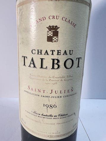 1986 Chateau Talbot - Saint-Julien 4ème Grand Cru Classé - 1, Verzamelen, Nieuw