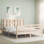 vidaXL Bedframe met hoofdbord massief hout 160x200 cm, Verzenden, Nieuw