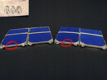 Fotolijst (2)- Een charmant paar vintage Italiaanse .800, Antiek en Kunst