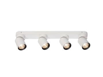Veiling - 4x GU10 Opbouwspot Armatuur 4 cilinder zand wit en