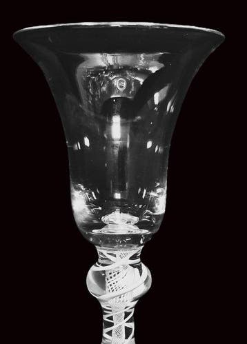 Verre à vin - Verre à vin géorgien, bouton triple, torsade