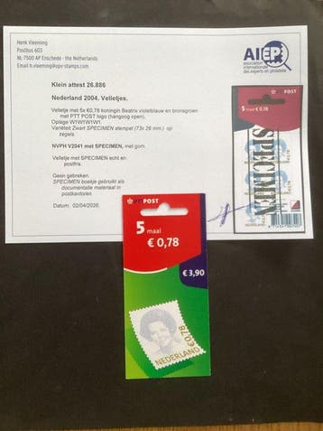 Pays-Bas 2002/2002 - V2041 bloc suspendu, avec tampon