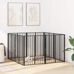 vidaXL Hondendeur 8 pcs Zwart 80 x 100 cm Gegevens staal, Verzenden, Nieuw