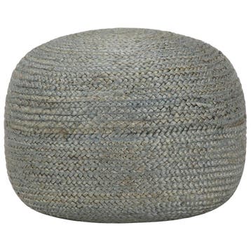 vidaXL Poef handgemaakt 45x30 cm jute olijfgroen, Verzenden