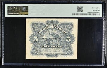 Belgisch-Congo. - 5 Francs - 1947 - Pick 13Ad (Zonder, Postzegels en Munten