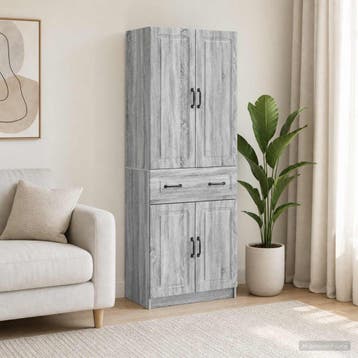 vidaXL Kast Set 2 st Grijs Sonoma Bewerkt hout, Verzenden, Nieuw