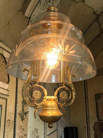 Lustre - Suspension rare Versailles - 4 kg - Laiton laqué