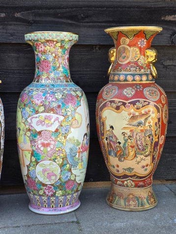 Vase (5) - Porcelaine - 5 pièces XL - chinois
