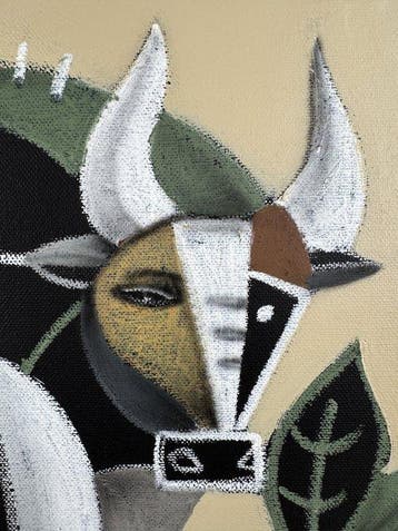 Jone Hopper - Jeune taureau au vase