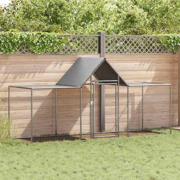 vidaXL Kippenren 3x1x1,5 m gegalvaniseerd staal, Verzenden