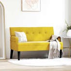 vidaXL Chesterfield Bank Geel 112 x 65,5 x 75 cm Fluweel, Verzenden, Nieuw