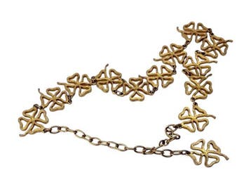 Veiling - Vintage | Elegante Vergulde Ketting met Klavertjes, Livres