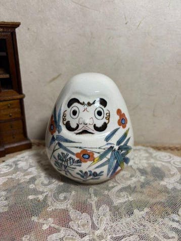 Vintage Japanse Kutani-yaki Daruma figuur - Porselein -