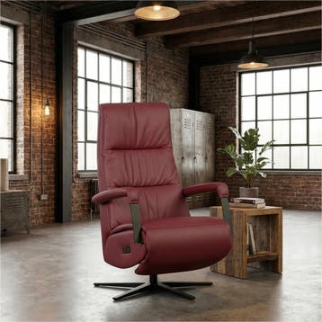 Leren relaxfauteuil met hartbalans Core - Massif Rubino, Bohemian, Industrieel, Modern, Scandinavisch, Nieuw, Ophalen of Verzenden