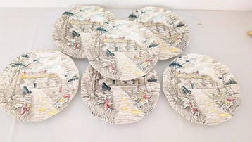 British Anchor - Eetservies voor 6 (6) - Engels aardewerk -