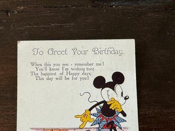 Walt Disney - Birthday card 1931, Nieuw