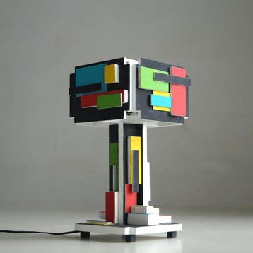 Tafellamp - Hout - Geïnspireerd door De Stijl.