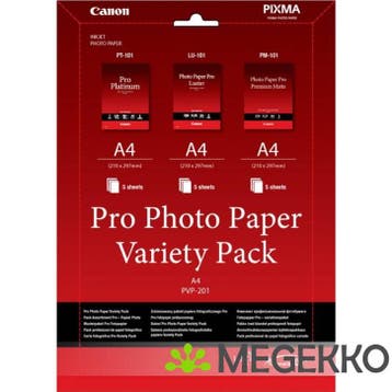 Canon PVP-201 Pro Photo Papier Variety Pack A4 - 15 vel, Verzenden