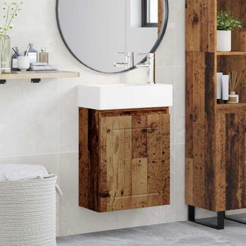 vidaXL Badkamermeubel met kraan Oud hout 45,5 x 25,5 x 84 cm, Verzenden, Nieuw