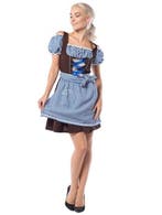 Dirndl Jurk Oktoberfest Blauw Bruin, Verzenden, Nieuw