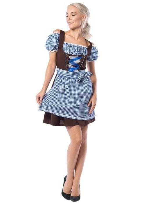Dirndl Jurk Oktoberfest Blauw Bruin, Kinderen en Baby's, Carnavalskleding en Verkleedspullen, Nieuw, Verzenden