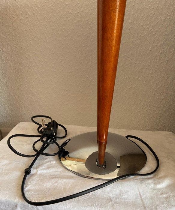 Lampe de bureau - Bois, Métal - Ère spatiale, champignon, Antiquités & Art, Curiosités & Brocante