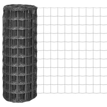 vidaXL Draadhekken PVC-gelaagd ijzer Grijs, Tuin en Terras, Verzenden, Nieuw