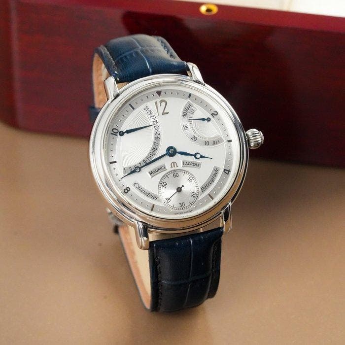 Maurice Lacroix - Masterpiece Calendrier Retrograde - MP6198, Handtassen en Accessoires, Horloges | Heren