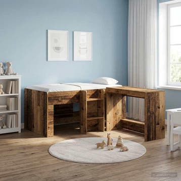 vidaXL Kinderhoogslaper Oud hout 80 x 160 cm Bewerkt hout, Verzenden, Nieuw
