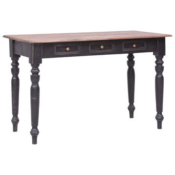 vidaXL Bureau met 3 lades 117x57x75 cm massief mahoniehout, Huis en Inrichting, Verzenden, Nieuw